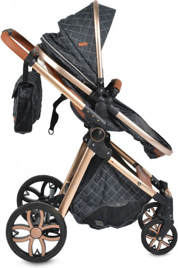 Cangaroo Alma 3 in 1 Adjustable 3 in 1 Baby Stroller Suitable for Newborn Black / Brown 7.5kg