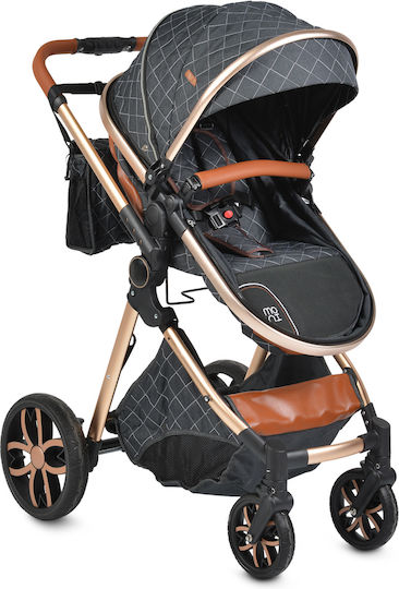 Cangaroo Alma 3 in 1 Adjustable 3 in 1 Baby Stroller Suitable for Newborn Black / Brown 7.5kg