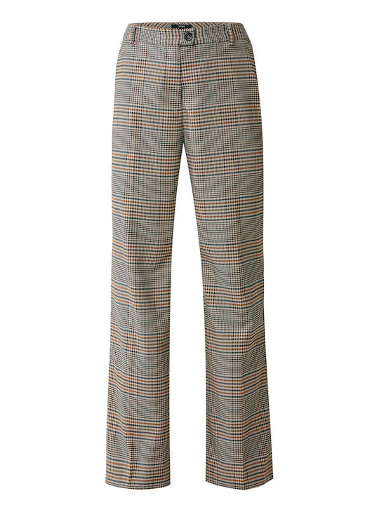 Women's Fabric Trousers Checked Checkered