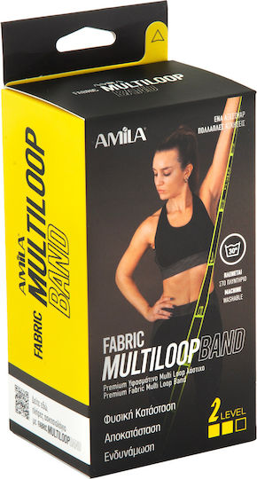 Amila Multi Textile Medium Green Resistance Band with Multiple Handles