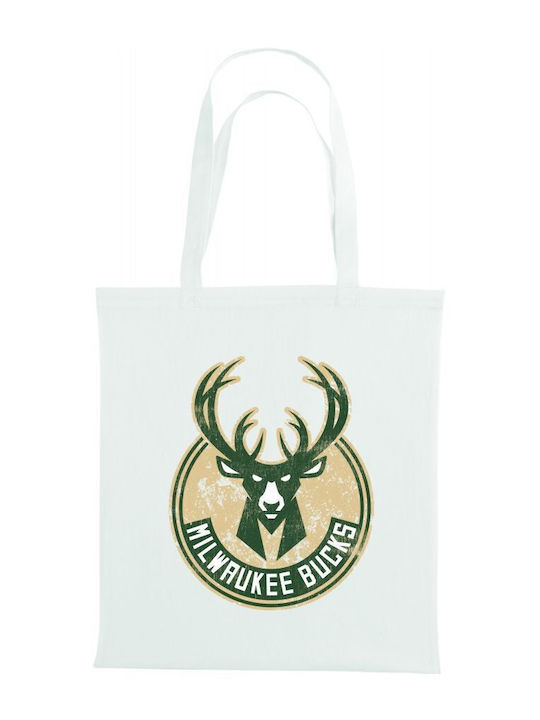TKT Milwaukee Bucks Cotton Shopping Bag in White color