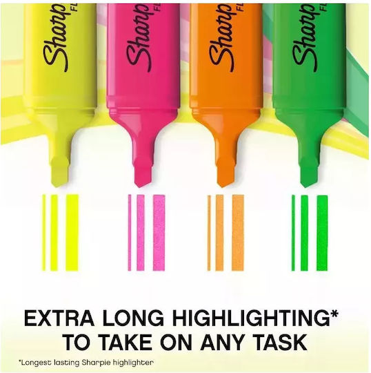 Sharpie Fluo XL Μαρκαδόροι Υπογράμμισης 6mm Σετ 4 χρώματα