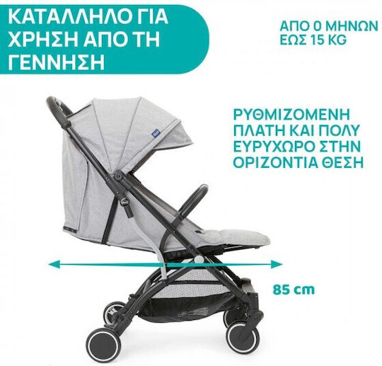 Chicco Trolley Me Καρότσι Μωρού Kατάλληλο για Nεογέννητο Γκρι 7.1kg