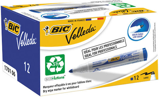 BIC Velleda Ανεξίτηλοι Μαρκαδόροι Blue Σετ 12τμχ