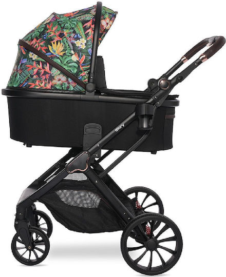 Lorelli Boston Reglabil 3 în 1 Cărucior pentru copii Potrivit pentru Nou-născut Flori tropicale 14kg