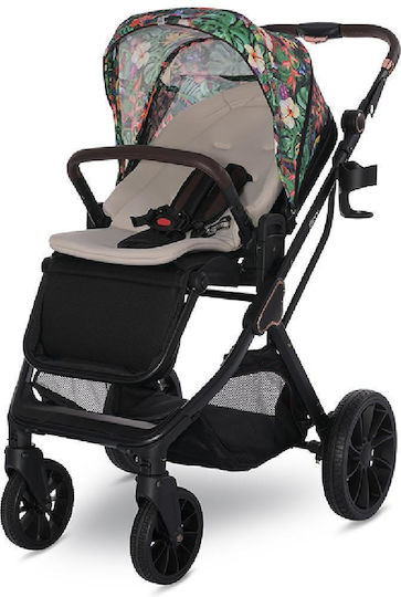 Lorelli Boston Reglabil 3 în 1 Cărucior pentru copii Potrivit pentru Nou-născut Flori tropicale 14kg