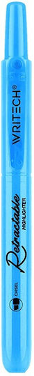 Writech Highlighter Marker Button Flat 1-4mm Retractable Neon Blue 545724