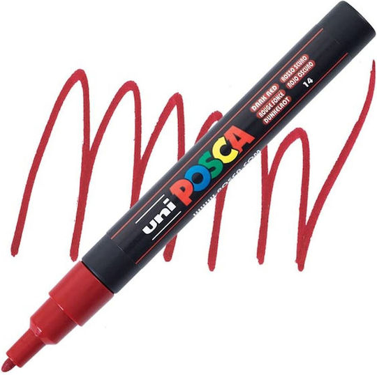 Posca Uni Marker Dark Red Posca Pc-3 M Fine 1.3 Mm Round Tip
