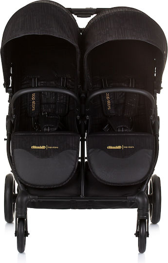 Chipolino Top Stars Double Stroller Suitable for Newborn Opsidian 13.35kg
