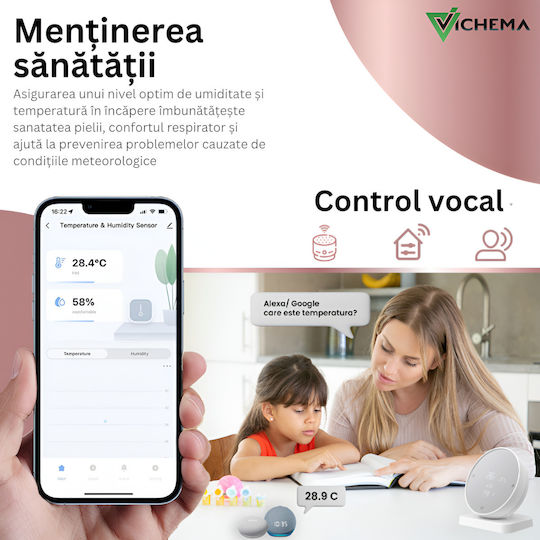 Wireless Thermostat Gas Boiler Vichema Tuya Battery Rf Model Smart Remote Control Touch Control White