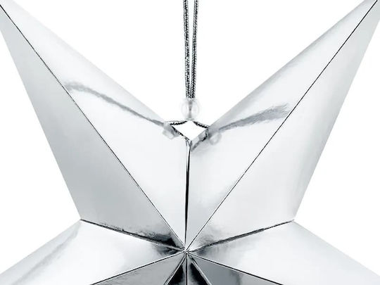 PartyDeco Weihnachtlicher Dekorativer Stern Kunststoff Silber 1Stück