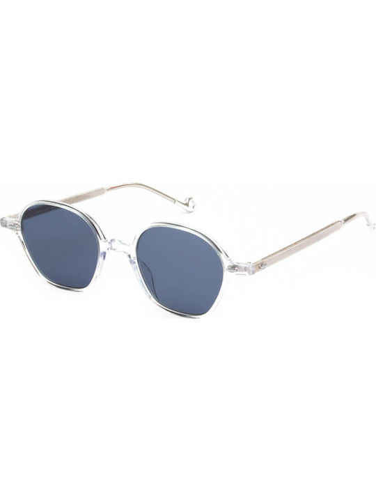 Eyepetizer Visconti C Sunglasses with Transparent Plastic Frame and Blue Lens C-Y-39-1