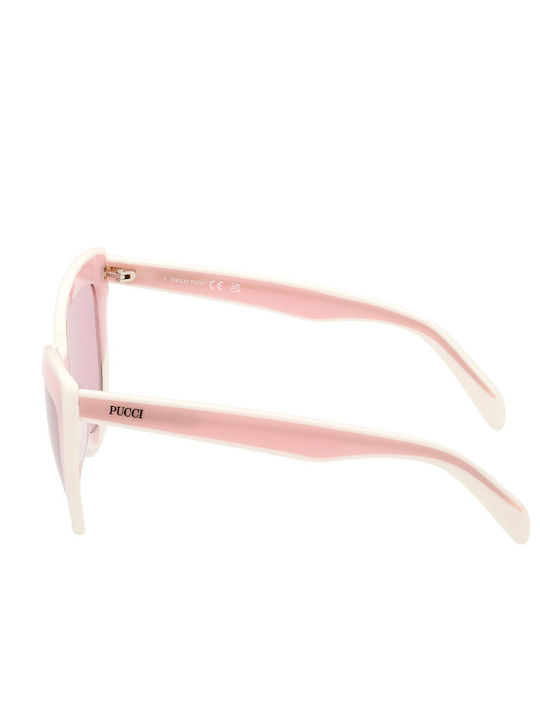 Emilio Pucci Damen Sonnenbrille mit Rosa Kunststoff Gestell und Rosa Linse EP0196 74Y