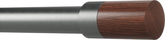 Umbra Extendable Metallic Curtain Pole Blok Single Φ2.5mm 183-366cm Charcoal