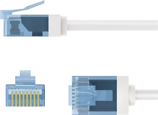 Goobay U/UTP Cat.6a (Gigabit) Ethernet Network Cable 0.15m White