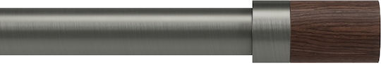 Umbra Extendable Metallic Curtain Pole Blok Single Φ2.5mm 183-366cm Charcoal