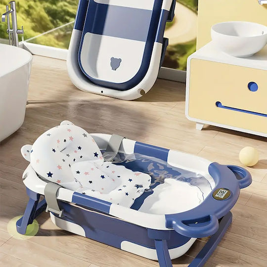 Figga Foldable Baby Bath with Thermometer Blue