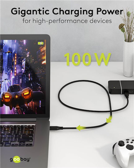 Goobay USB 4 Cable USB-C Male - USB-C 100W PD Black 1.5m 74196