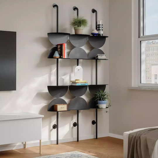 Bibliotecă Solis Neagră 27x35x204cm