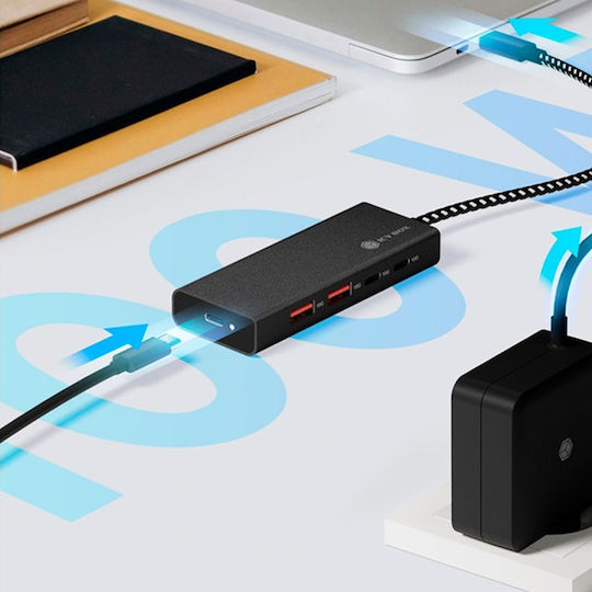 Icy Box Hub 5 Porturi USB 3.2 cu Conectare USB-C