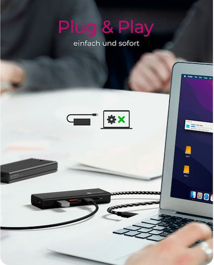 Icy Box Hub 5 Porturi USB 3.2 cu Conectare USB-C