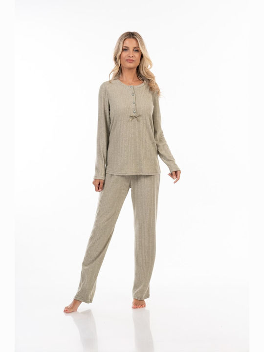 Secret Point Winter Women's Pyjama Set Cotton Mint