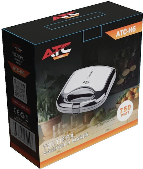 ATC Sandwich Maker for for 2 Sandwiches Sandwiches 750W Inox