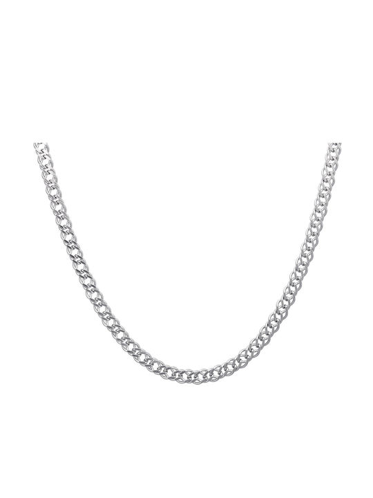 Croma Catene Silver Chain Neck Thin Thickness 4.5mm and Length 55cm