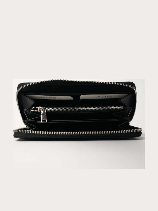 Large Leather Women's Wallet Classic Black