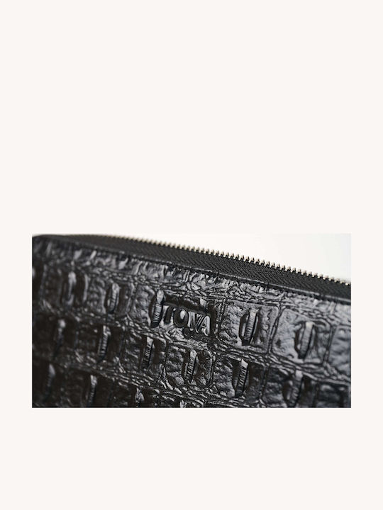Large Leather Women's Wallet Classic Black