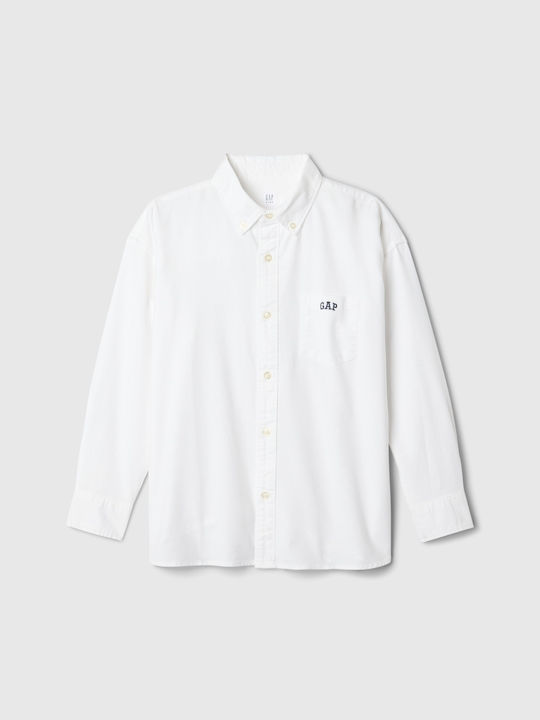 Kids Shirt Long Sleeve White Oxford