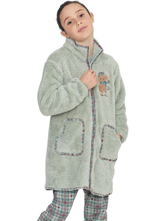 Noidinotte Παιδική Ρόμπα Χειμωνιάτικη Fleece Μέντα Noidinotte Παιδική Ρόμπα Χειμωνιάτικη Fleece Μέντα
