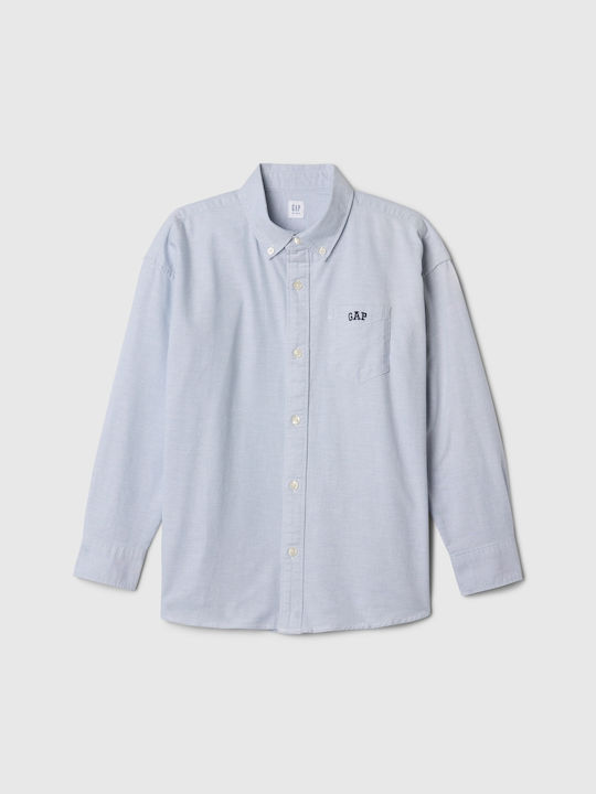Kids Shirt Long Sleeve Light Blue Oxford