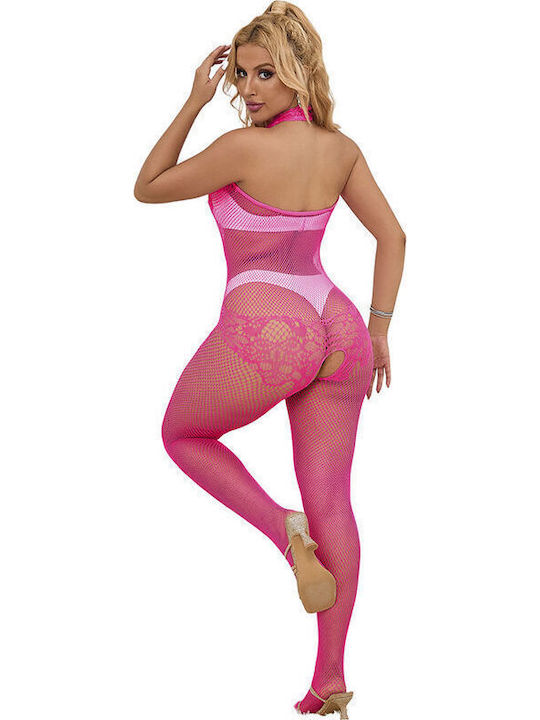 Subblime Sexy Bodystockings Gittermuster mit Offenem Schritt Rosa
