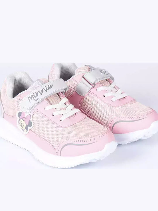 Minnie Kids Sneakers with Hoop & Loop Closure Pink