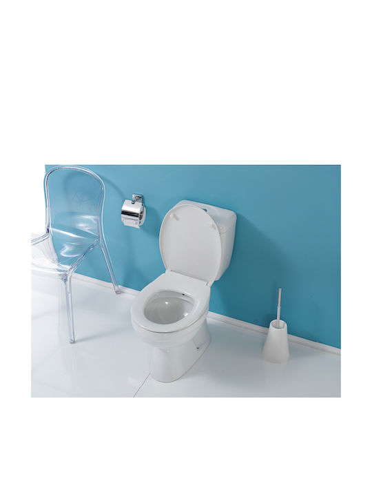 Cerastyle Lila Stehende Toilette mit Spülung mit Deckel Thermoplast Sanftes Schließen Weiße