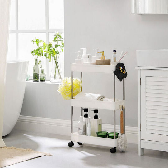 Songmics Kitchen Rack Plastic 3 Tiers White 40x13x60cm