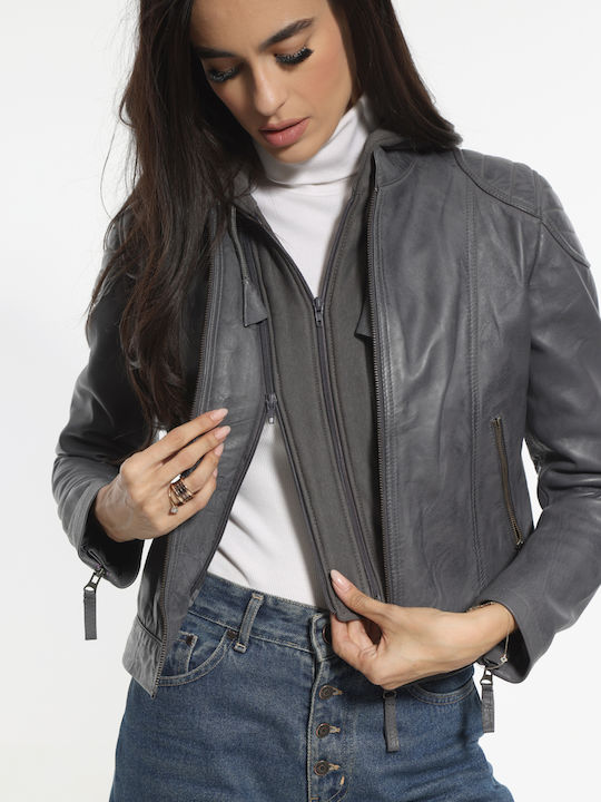 Newton Leather Leather Jacket Leather Grey