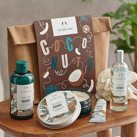 The Body Shop Nourish & Flourish Skin Care Set for Moisturizing & Body Cleaning Coconut 6pcs