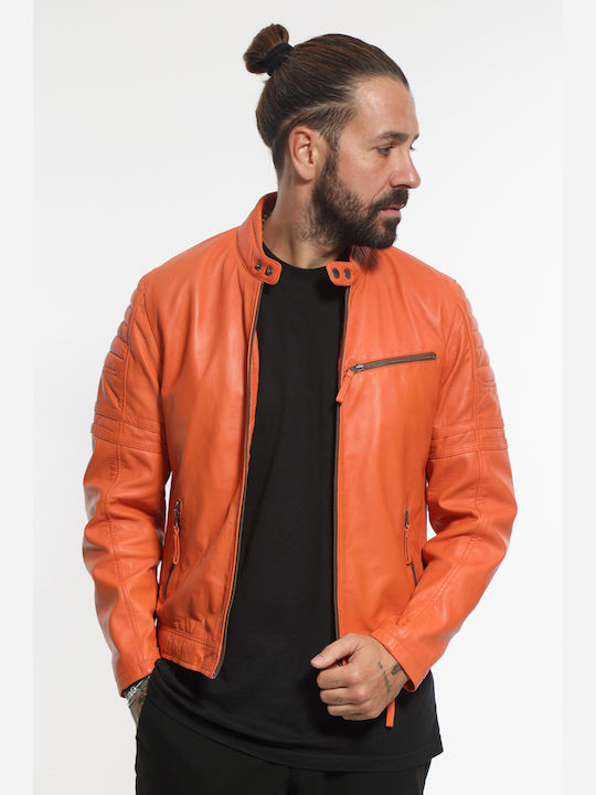 Newton Leather Leather Jacket Orange