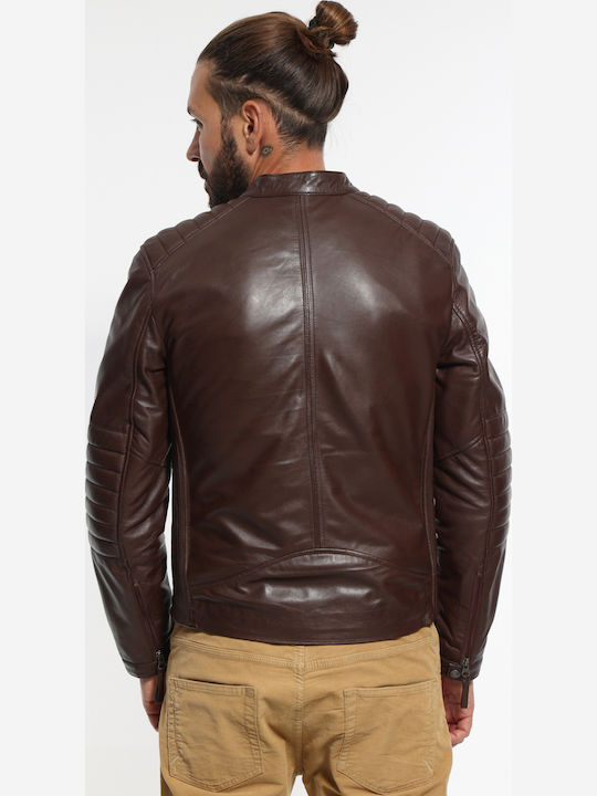 Leather Jacket Reddish Brown