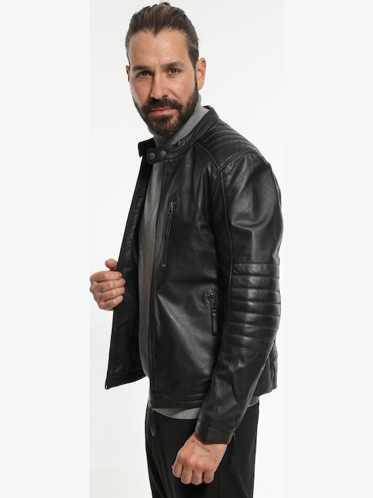 Δερμάτινο Μπουφάν Μαύρο