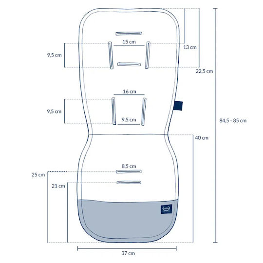 La Millou Κάλυμμα Καροτσιού Διπλής Όψης 36.5x85εκ. Γαλάζιο
