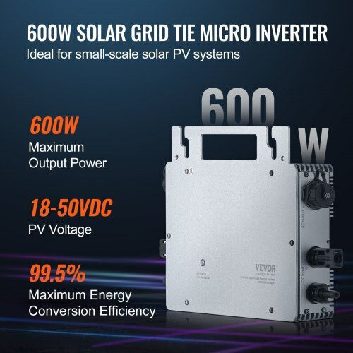 Vevor Ηλιακός Μικρομετατροπέας 600w Ip67 Απομακρυσμένη Παρακολούθηση Ip67wxbwnbqixfkwlv2