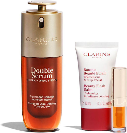 Clarins Double Serum Collection Skin Care Set for Αnti-ageing & Brightening 4pcs