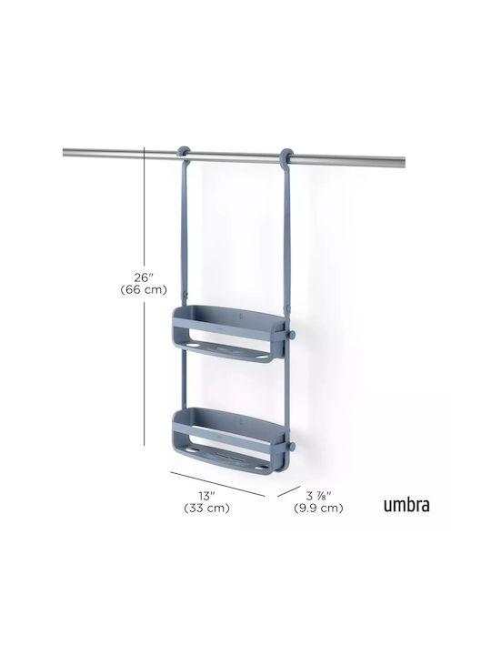 Umbra Επιτοίχια Ραφιέρα Μπάνιου Μεταλλική 31.8x9.5x64.8cm Μπλε