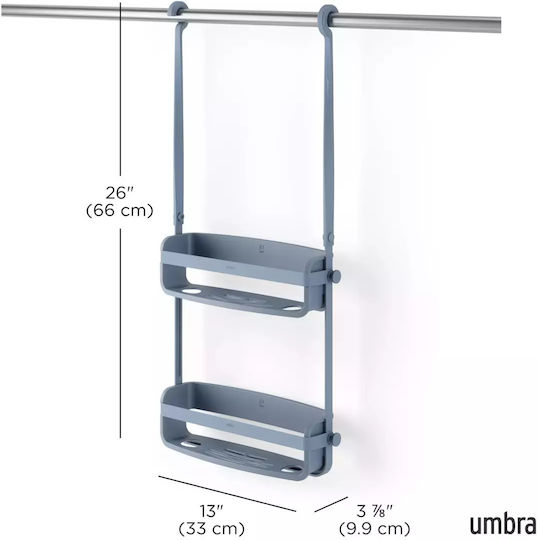 Umbra An der Wand montiert Badezimmerregal Metallisch 31.8x9.5x64.8cm Blau