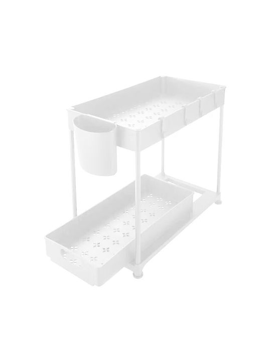 TimelessTools Plastic Cupboard Shelf 33x40x23cm 2 Pieces White