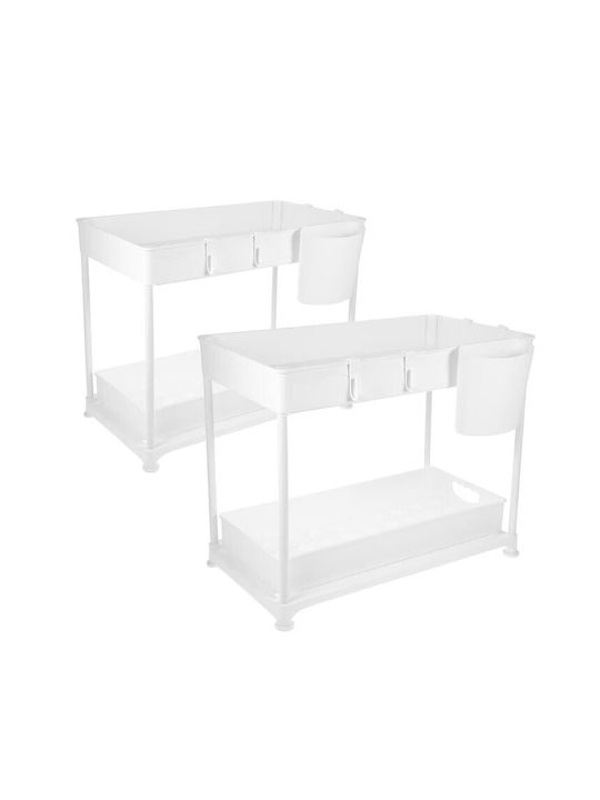 TimelessTools Plastic Cupboard Shelf 33x40x23cm 2 Pieces White