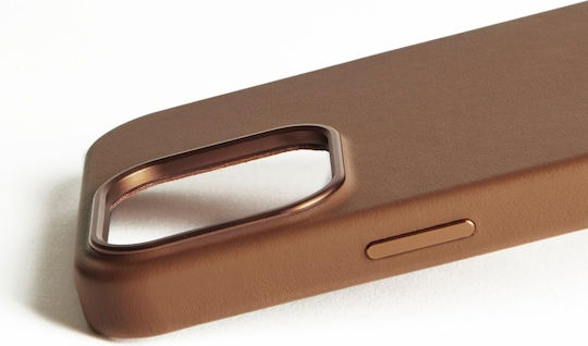 Mujjo Back Cover Δερμάτινο 1mm Καφέ (iPhone 16 Pro Max)
